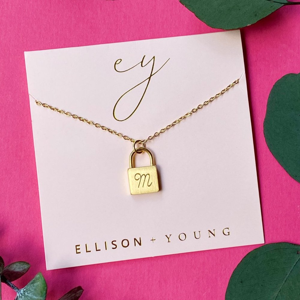 Scripted Notes Locket Initial Necklace - Picture 13 of 16